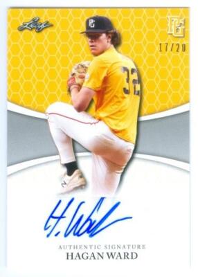 HAGAN WARD ''YELLOW AUTOGRAPH CARD /20'' LEAF PERFECT GAME NATIONAL 2022