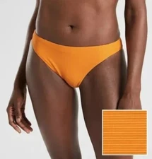 Athleta Bikini Womens Large Swim Bottom Monarch Orange Cloudbreak Ribbed New