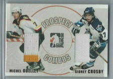 SIDNEY CROSBY MICHEL OUELLET 2004-05 ITG Heroes and Prospects Combos JERSEY PC-2