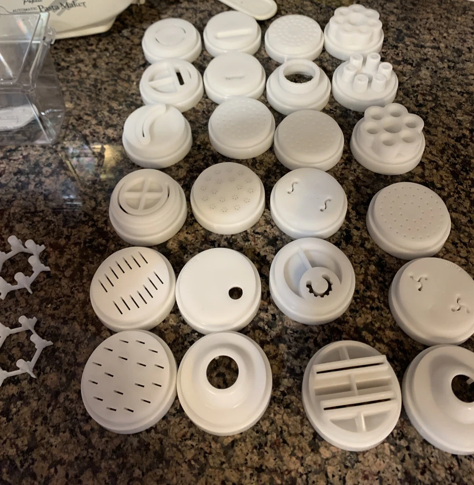 Vintage Popeil's Automatic Pasta Maker W/ 24 Attachments, Recipes & Instructions - Image 3 of 4