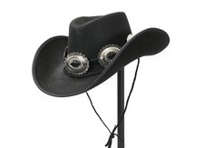 Hat Band for Cowboy Hats, Steampunk Genuine Leather Concho  Buckle USA