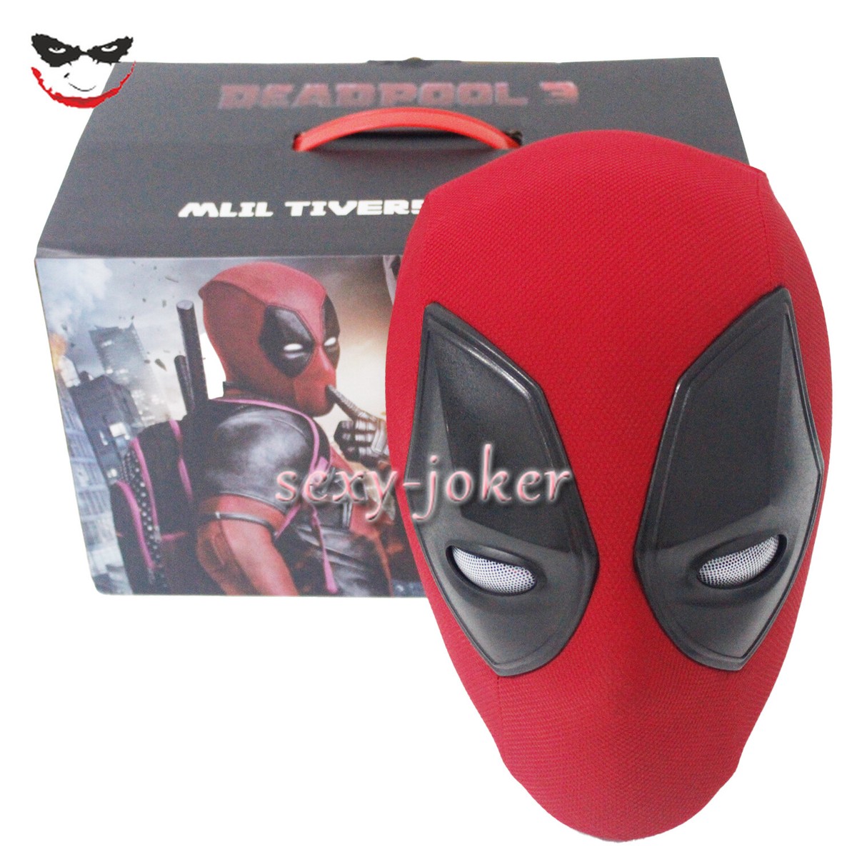 【劇中仕様】Deadpool 布付きシェルマスク Deadpool Mask with face shell and screen printed 3D textured