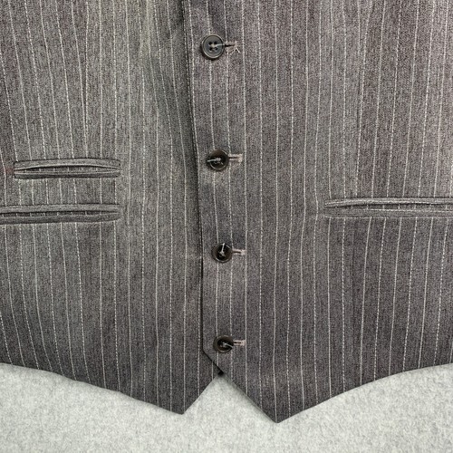 Scully Vest Mens Small Gray Striped Lined Waistcoat Western Rodeo Cowboy Rancher - Picture 3 of 9