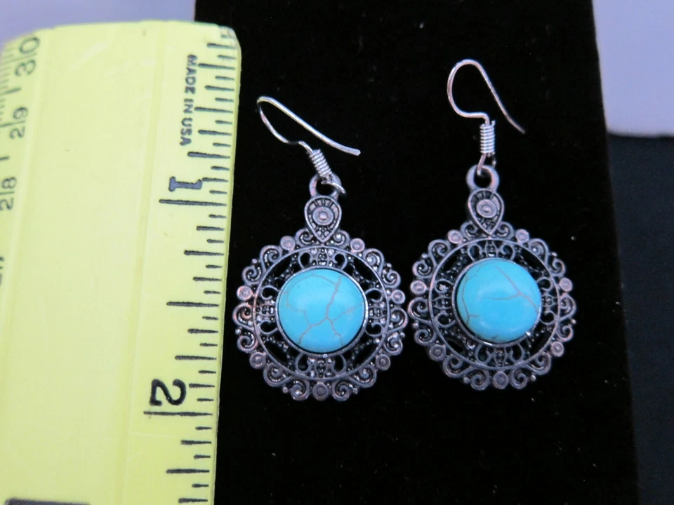 Natural Turquoise earrings - Image 2 of 2