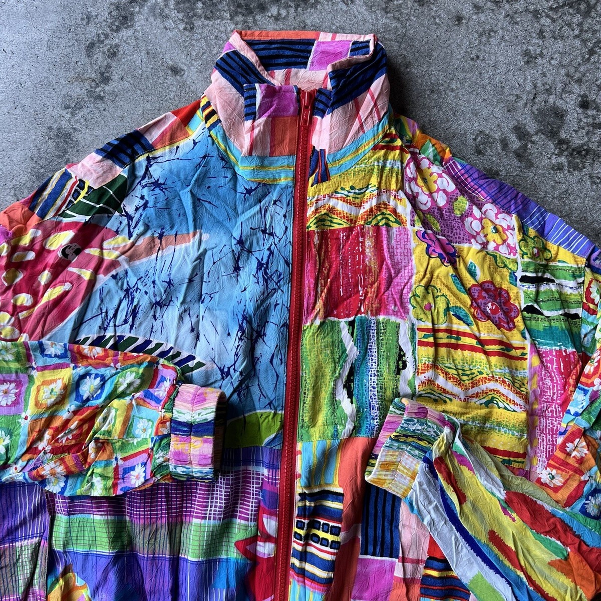 Vintage 90s Jams World Zip Up Rayon Multicolor Jacket Womens Vintage 90s Jams World Zip Up Rayon Multicolor Jacket Womens