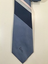 Vintage Lilly Dache Polyester/Silk Tie - Blue And White Stripes - 3 1/8" Wide