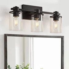 DUJAHMLAND Black Bathroom Vanity Light3-Light Bathroom Wall Sconce Fixture wi...