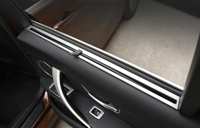 Interior Door Panel Cover Trim 2PCS For BMW 3 4 Series GT 2013-2019 Silver Steel