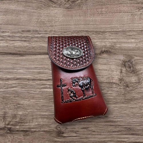 7" COWBOYS PRAYER WESTERN POUCH BELT LOOP HOLSTER CELL PHONE CASE UNIVERSAL SIZE - Picture 10 of 22