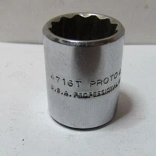 PROTO 4716T  USA made 1/2" SOCKET  1/4" drive,   12 POINT        A222N