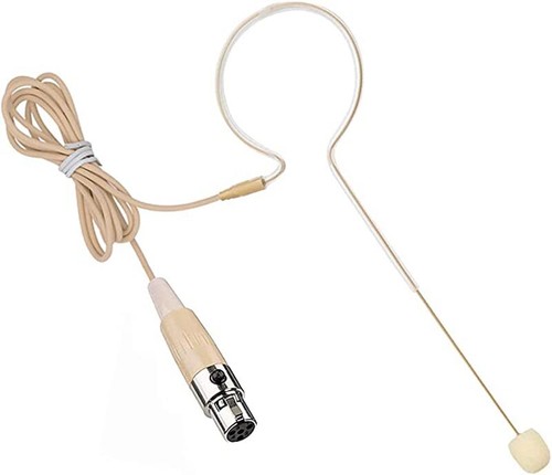 Beige Single Earhook Headset mini XLR Microphone for Shure Wireless-TA4F 4pin - Picture 1 of 4