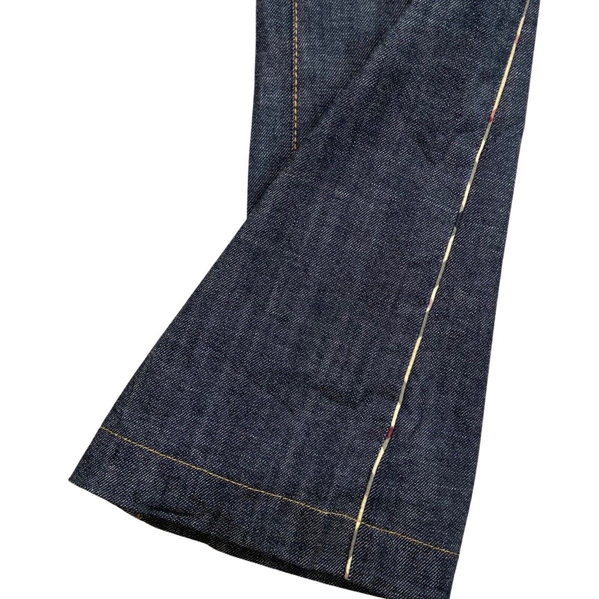 Vintage Y2K Dark Wash Blue Denim Burberry Bootcut Nova Check