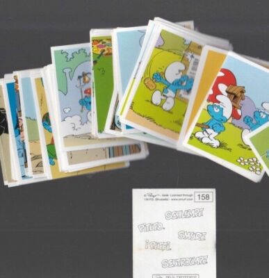 lot FIGURES STICKER PANINI THE SMURFS SMURF SMURF PEYO 2008 83 pieces