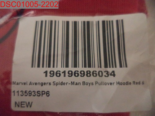 NWT - Marvel Avengers Boys Red Spider-Man Hoodie, Size 8 196196986034 - Picture 8 of 8