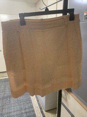 WOMENS SKORT  CLOVER  BY BOBBY JONES SIZE 10 PEACH/WHITE PASLEY