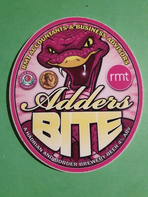 HADRIAN AND BORDER Brauerei Bier Zapfsäule Clip ADDER'S BITE Real Ale Abzeichen Schlange