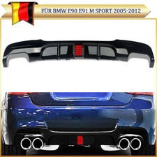 Diffusore posteriore attacco posteriore MP Style LED per BMW E90 E91 nero lucido quad spoiler