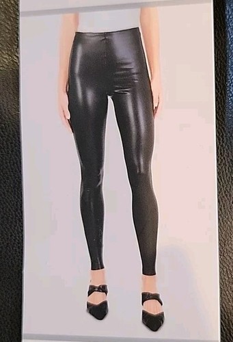Neu mit Etikett Joie Damen-Leggings schwarz Medium hohe Taille veganes Kunstleder Mobwife Club - Bild 2 von 11