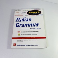 Italian Grammar Schaum’s Outlines 480 Exercises Answers Fourth 4th Ed. Joseph