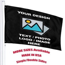 Custom Flag Personalized Flags - Print Your Own Logo Image Text USA