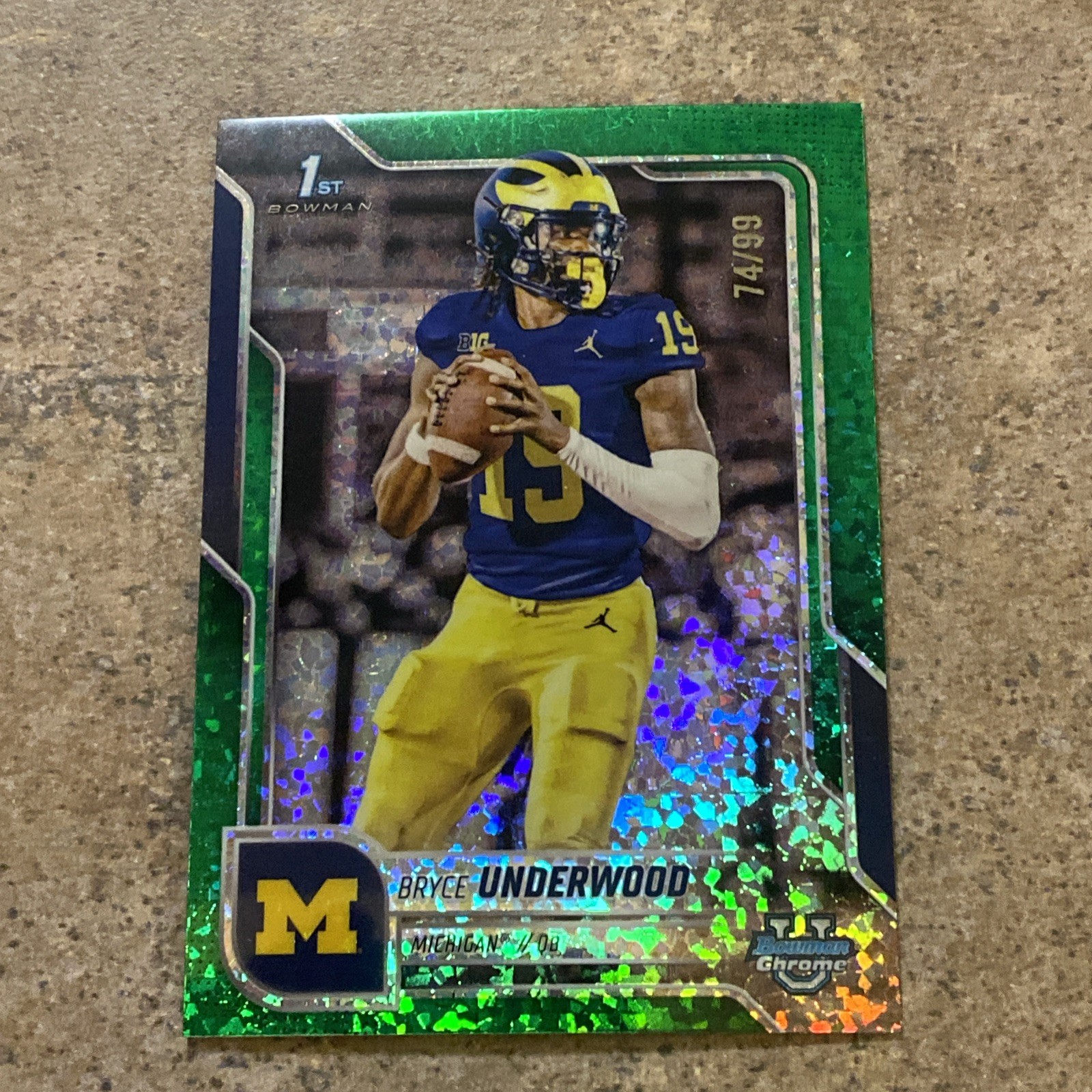 2025 Bowman Chrome U BRYCE UNDERWOOD 1st Green Mini-Diamond 74/99 🔥🔥 Michigan