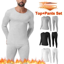Men's Thermal Winter Ultra Soft Long Johns Set Base Layer Top & Bottom Plus Size
