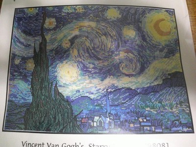 STARRY N IGHT Vincent Van Gogh Counted Cross Stitch Kit Ladybug Designs
