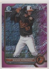 2022 Bowman Chrome Prospects Fuchsia Shimmer Refractor Maikol Hernandez 0hw6