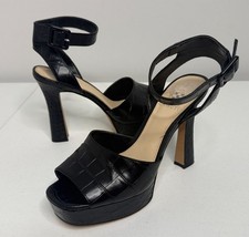 Vince Camuto Kortina Black Croc Embossed Plat...