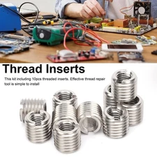 10Pcs Thread Inserts Male Female Reducing Nut Repair Tool Stainless Steel