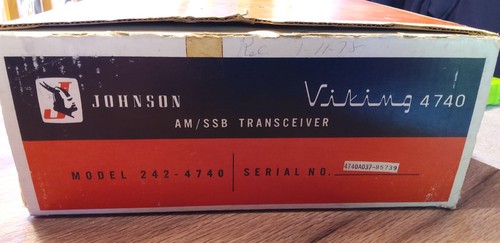 Vintage Johnson Viking 4740 CB AM / SSB Transceiver With Box Working? Parts? - Zdjęcie 13 z 13