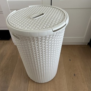 White Curver laundry basket