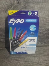 Expo Wet Erase Markers 7ct Semi-Permanent  Microfiber Cloth Water Activated