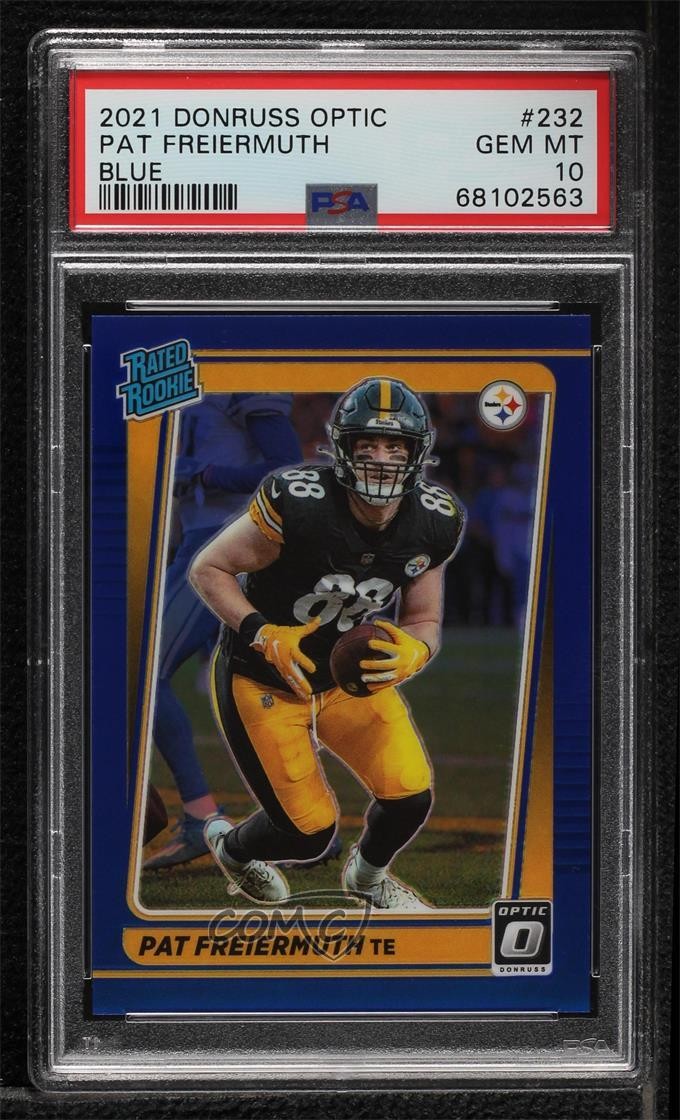 2021 Donruss Optic Rated Blue Prizm Pat Freiermuth PSA 10 GEM MT Rookie RC 14do