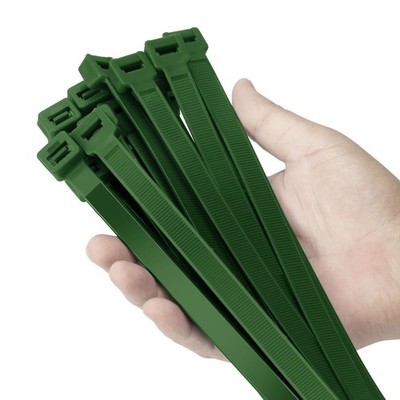 12 Inch Green Zip Ties 100 PCS 250 LBS Ultra Strong 12mm Wide - UV Resistant