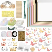 260Pcs Flower Bouquet Wrapping Paper Kit, 260 Pieces Set 6 Colors Mix 60 Sheets