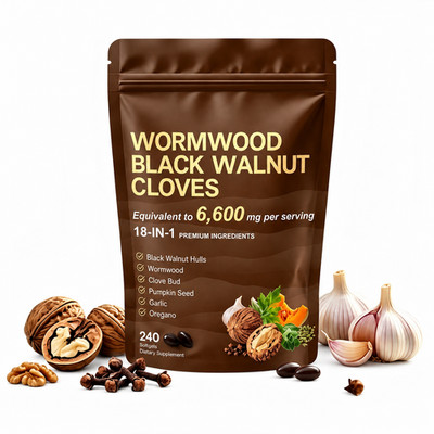 Holior 18-in-1 Wormwood Black Walnut Cloves Gut Digestive Softgels 6600mg