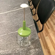 Vintage Federal Housewares Plunger Glass Nut Chopper Grinder Green