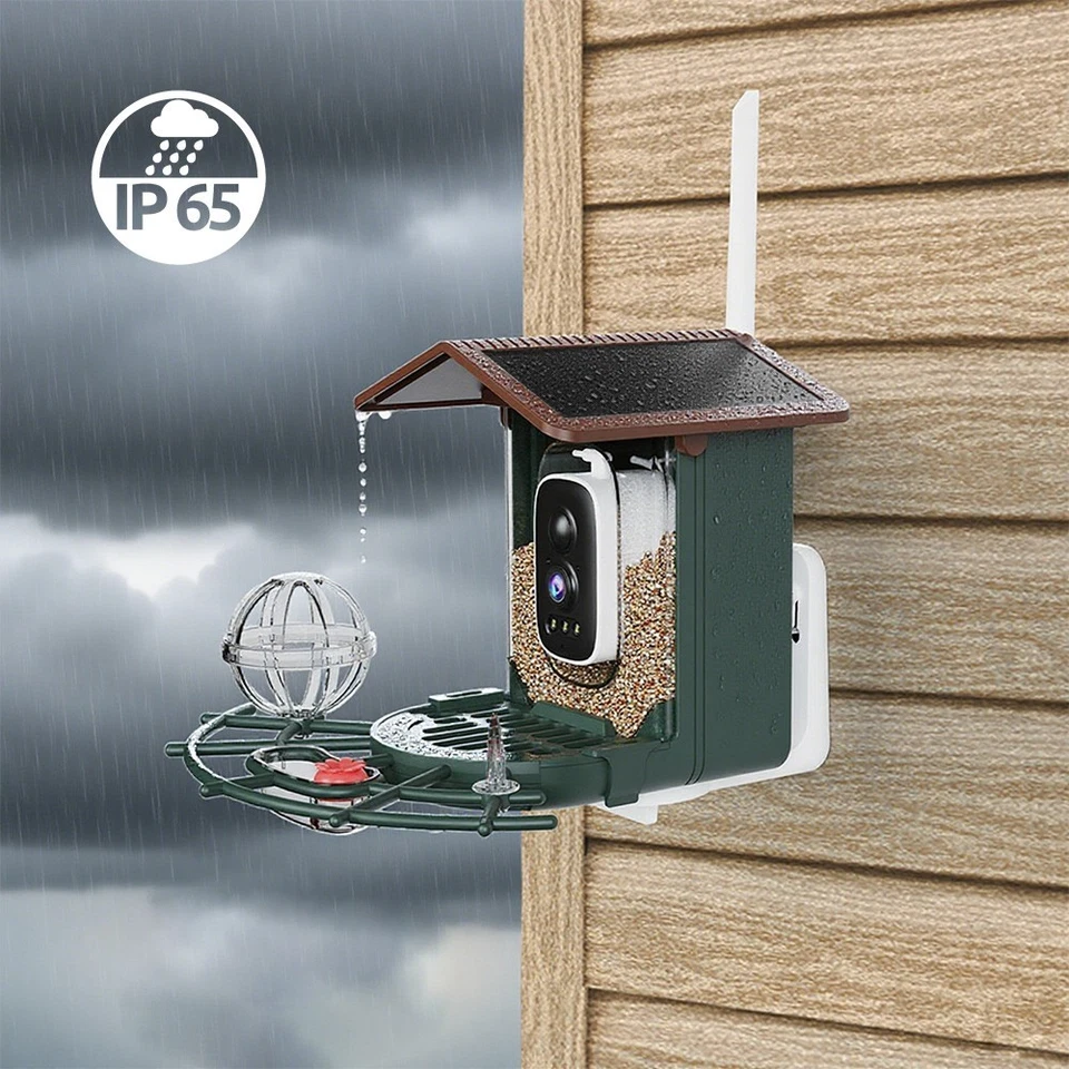 Smart Bird Feeder Camera 4MP 2.4G&5G WiFi Solar Battery Power Camera Wireless - Image 3 of 4