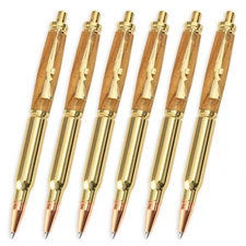 Bullet Click Pen Kit, Gold with Copper Finish, 6 Pack, Legacy Woodturning