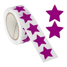 3/4" Star Stickers, 500 Pcs Semi Gloss Labels for Teacher Supplies, Purple