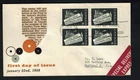Canada #375, 1958 5¢ Free Press block of 4, Caneco cachet Special Delivery FDC