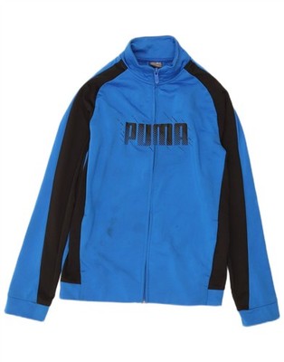 Puma Jungen Grafik Trainingsanzug Oberteil Jacke 13-14 Jahre Blau Colourblock YK12
