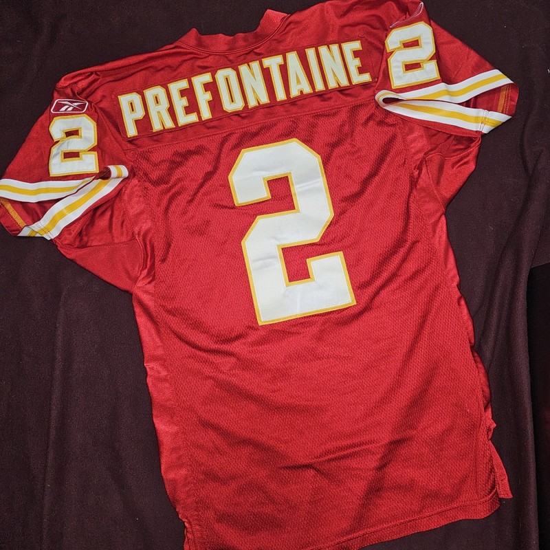 NOEL PREFONTAINE KANSAS CITY CHIEFS GAME ISSUED NFL JERSEY 46 LOA ARGONAUTS