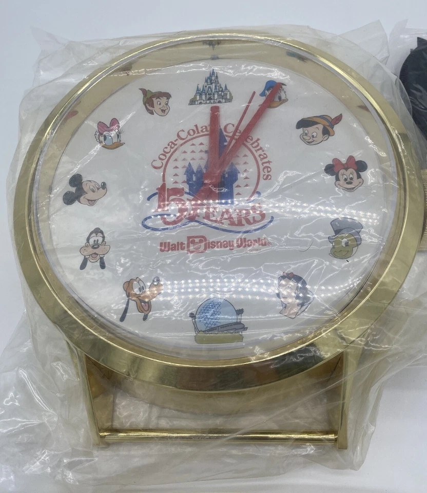 Reloj de Pared Vintage Coca Cola Walt Disney World 15 Años Colgante 35" NUEVO Foto 2 de 4