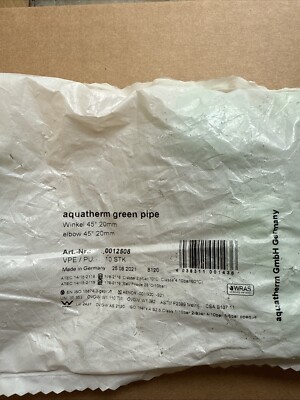 aquatherm elbow 45 degree 20mm 0012508 1 pack has 10 pieces 