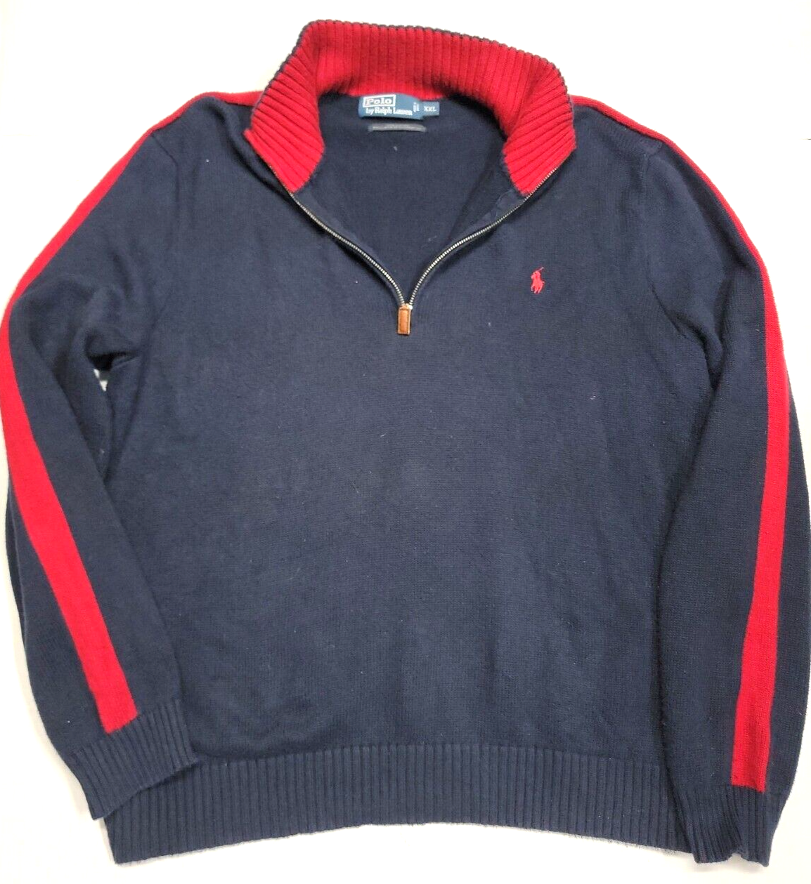 Polo Ralph Lauren vintage 1 4 zip blu blu pony anni 90 Y2K felpa uomo XXL