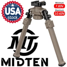 MidTen Tactical Bipod Quick Detach Mount 7.8"-10.6 Adjustable For Picatinny Rail