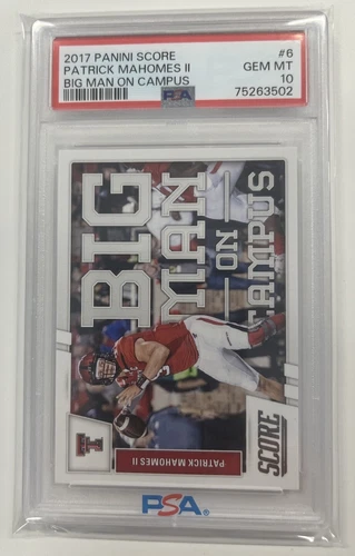 Patrick Mahomes II 2017 Score #6 Big Man On Campus PSA 10 GEM MINT Rookie RC