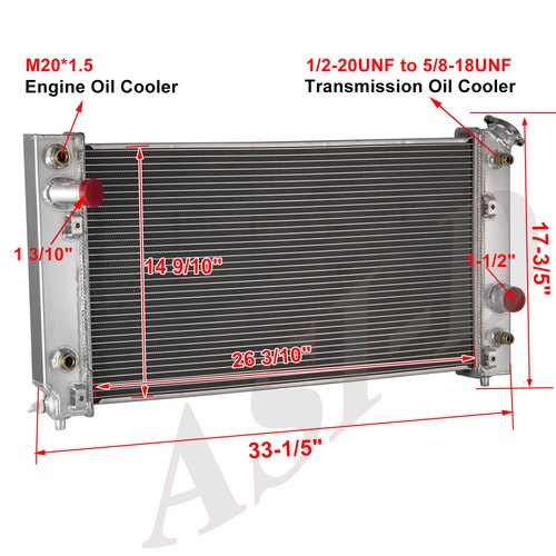 YITAMOTOR Aluminum Radiator For Chevy S10/Blazer, GMC Sonoma/Jimmy, Isuzu Hombre 4.3L/4.2L